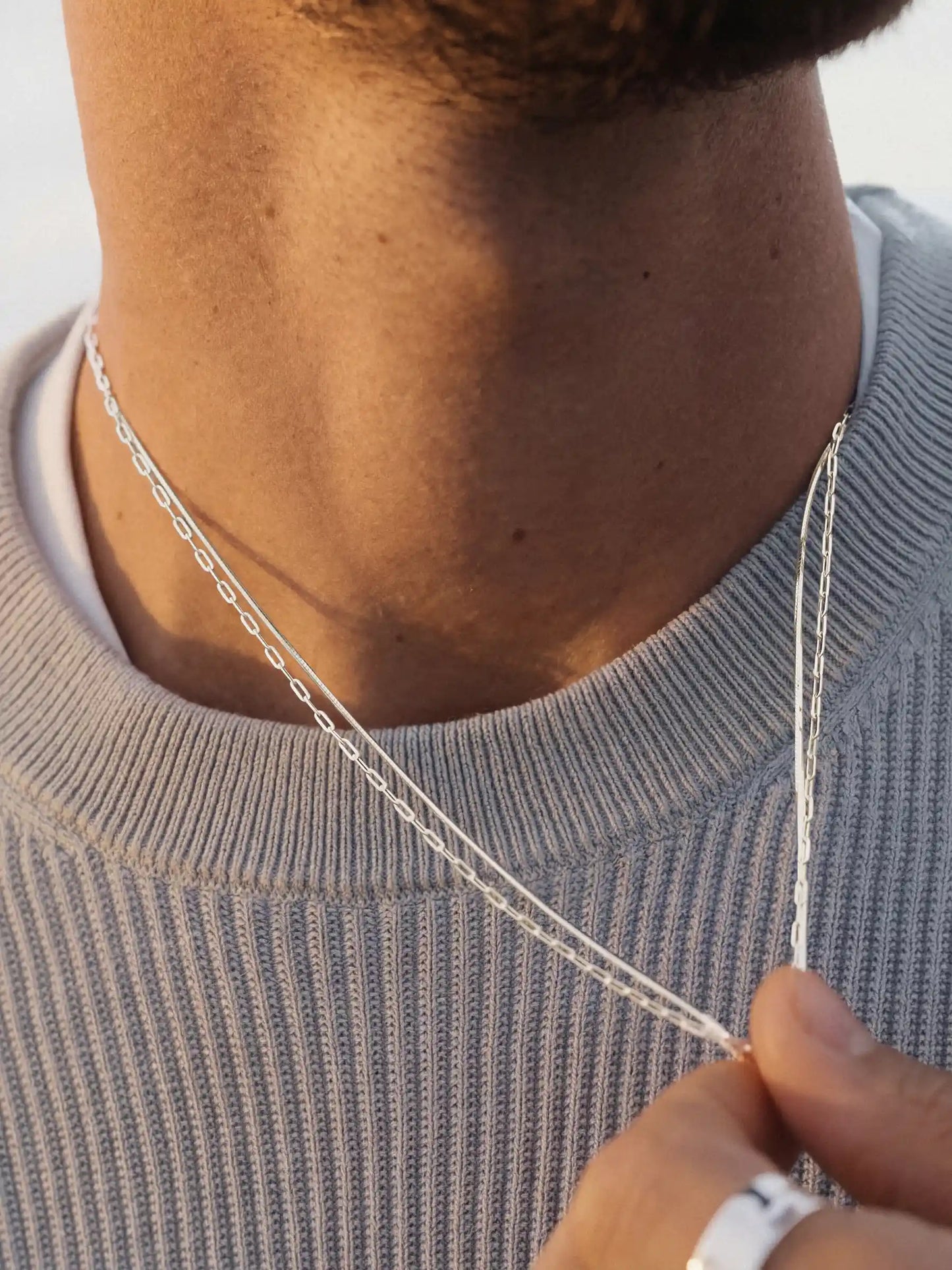 OCTAGON CHAIN NECKLACE IN SILVER - VARCCI